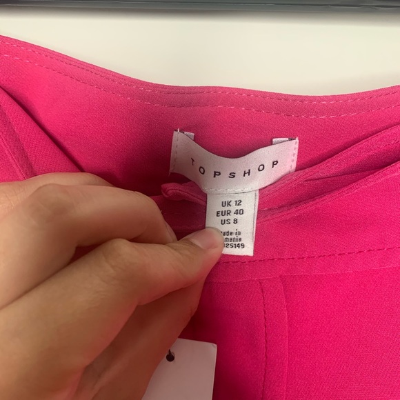 Topshop NWT Pink Front Slit Utility Pencil Skirt 8 - Picture 8 of 8